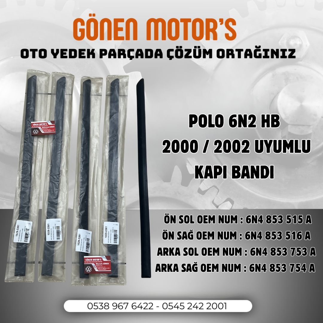 183A - VW Polo 6N2 Sağ Ön Kapı Bandı (6N4 853 516 A) – Orijinal Uyumlu Kapı Çıtası